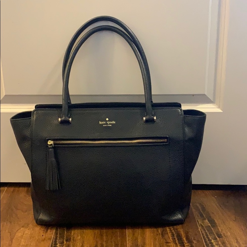 Kate Spade Black Pebble Leather Tote